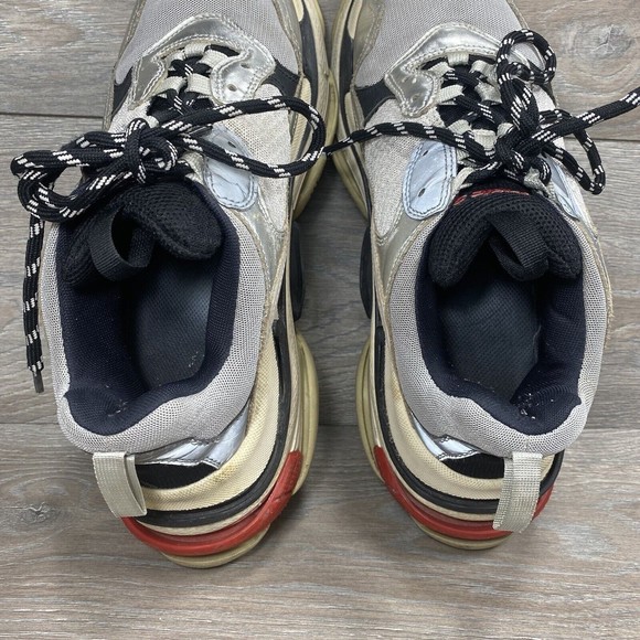Balenciaga Triple S Silver Black Red Size 45 (US 12) - Picture 13 of 14